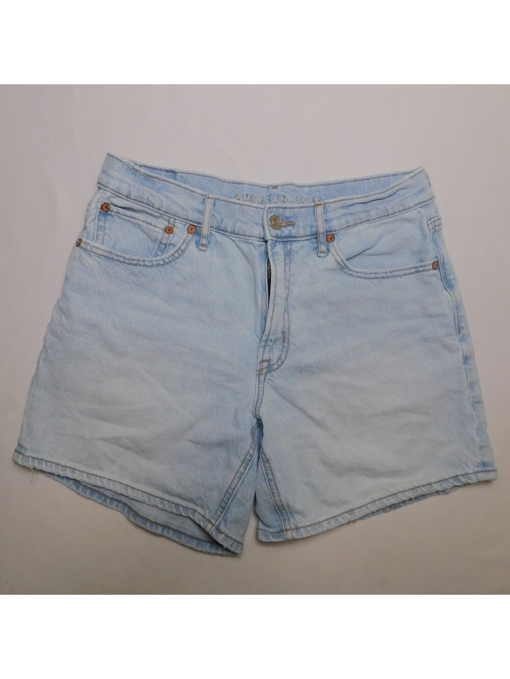American Eagle Strigid Denim Shorts Womens Size 6 Light Wash High Waisted Jean